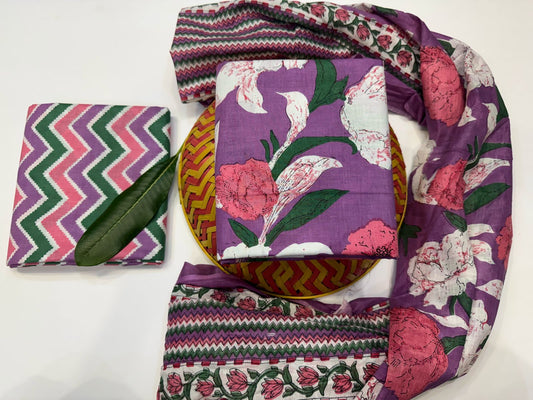 Cotton Suit with Cotton Dupatta
