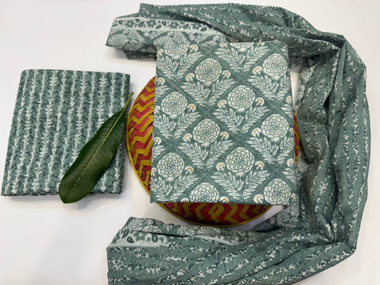 Cotton Suit with Cotton Dupatta