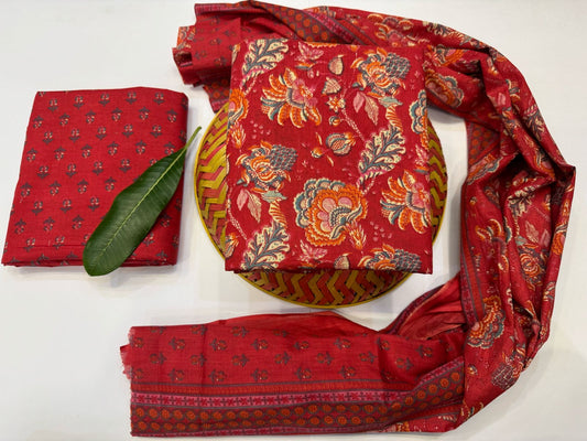 Cotton Suit with Cotton Dupatta