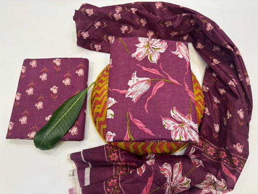 Cotton Suit with Cotton Dupatta
