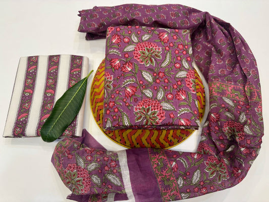 Cotton Suit with Cotton Dupatta