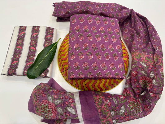 Cotton Suit with Cotton Dupatta