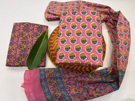 Cotton Suit with Cotton Dupatta