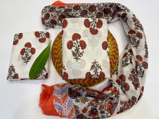 Cotton Suit with Cotton Dupatta