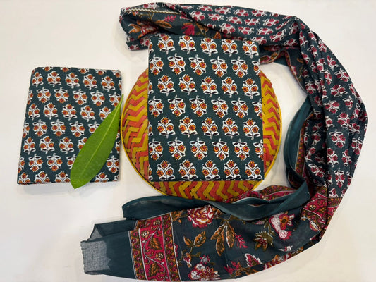 Cotton Suit with Cotton Dupatta