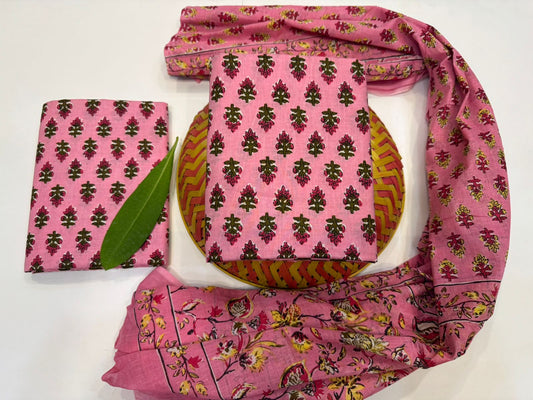 Cotton Suit with Cotton Dupatta