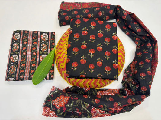 Cotton Suit with Cotton Dupatta