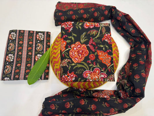 Cotton Suit with Cotton Dupatta