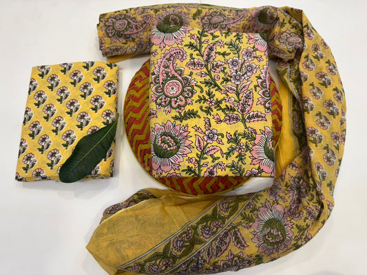 Cotton Suit with Cotton Dupatta