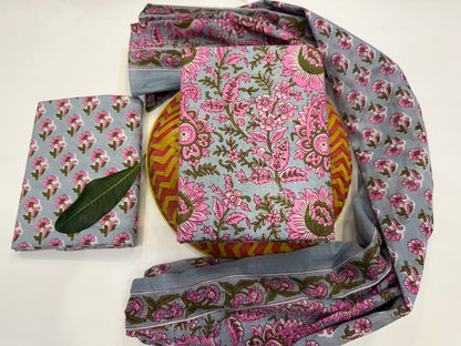 Cotton Suit with Cotton Dupatta