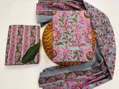 Cotton Suit with Cotton Dupatta