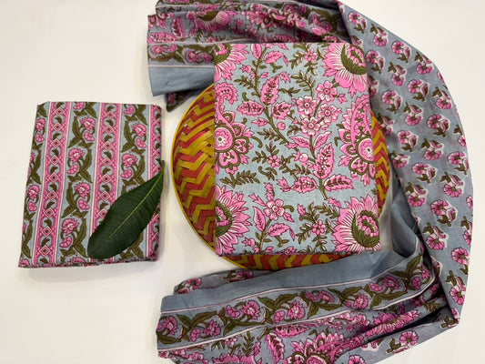 Cotton Suit with Cotton Dupatta
