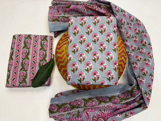 Cotton Suit with Cotton Dupatta