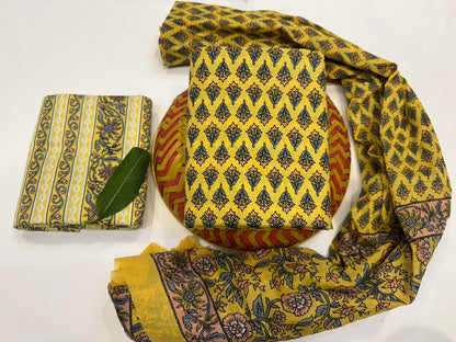 Cotton Suit with Cotton Dupatta