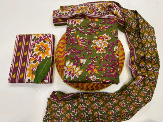 Cotton Suit with Cotton Dupatta