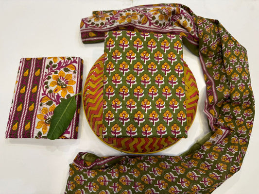 Cotton Suit with Cotton Dupatta