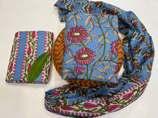 Cotton Suit with Cotton Dupatta