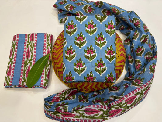 Cotton Suit with Cotton Dupatta