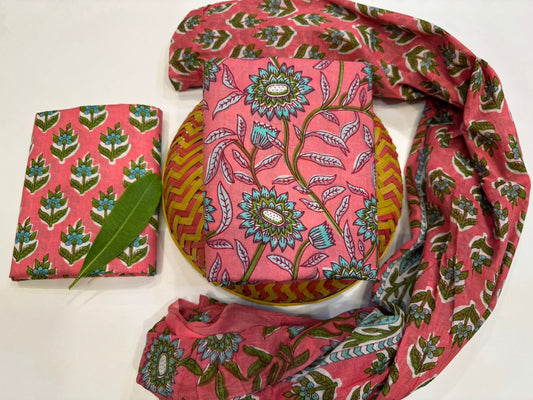 Cotton Suit with Cotton Dupatta