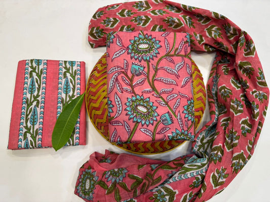 Cotton Suit with Cotton Dupatta