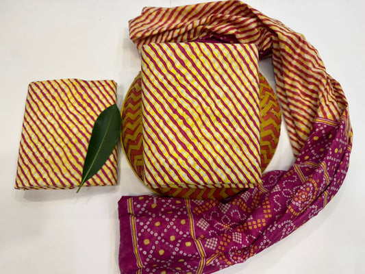 Cotton Suit with Cotton Dupatta