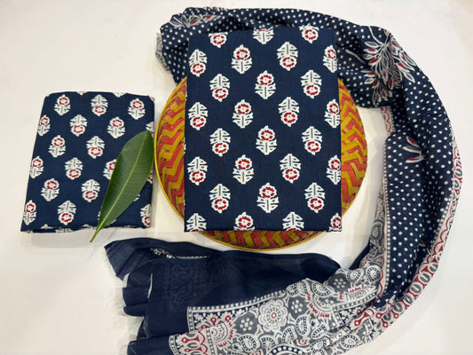 Cotton Suit with Cotton Dupatta