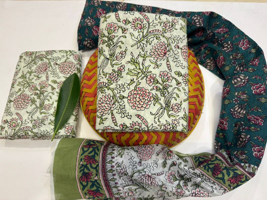 Cotton Suit with Cotton Dupatta