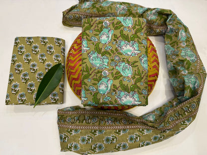 Cotton Suit with Cotton Dupatta