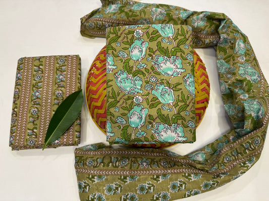 Cotton Suit with Cotton Dupatta
