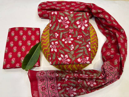 Cotton Suit with Cotton Dupatta