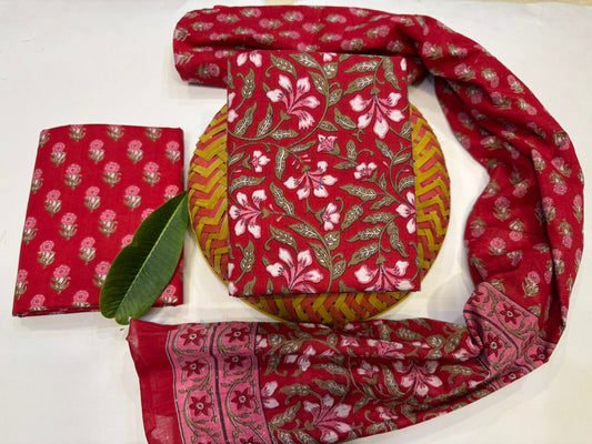 Cotton Suit with Cotton Dupatta