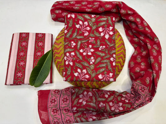 Cotton Suit with Cotton Dupatta