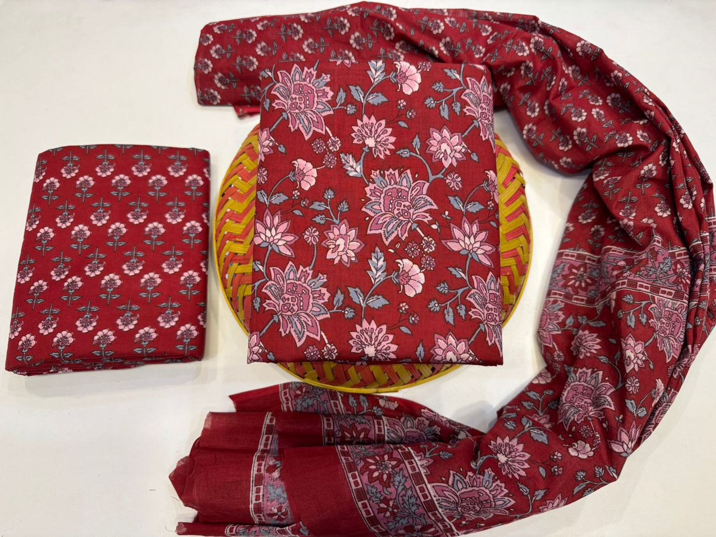 Cotton Suit with Cotton Dupatta