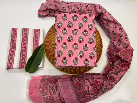 Cotton Suit with Cotton Dupatta