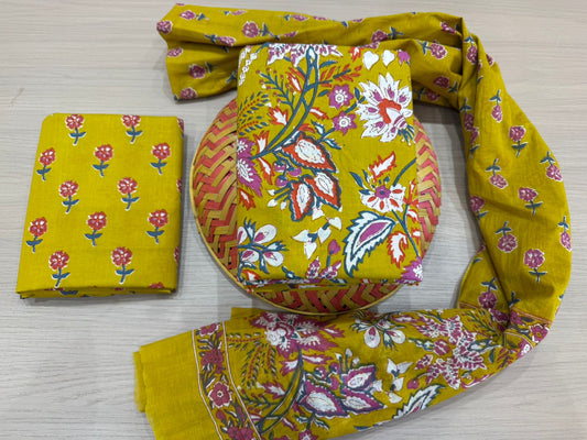 Cotton Suit with Cotton Dupatta