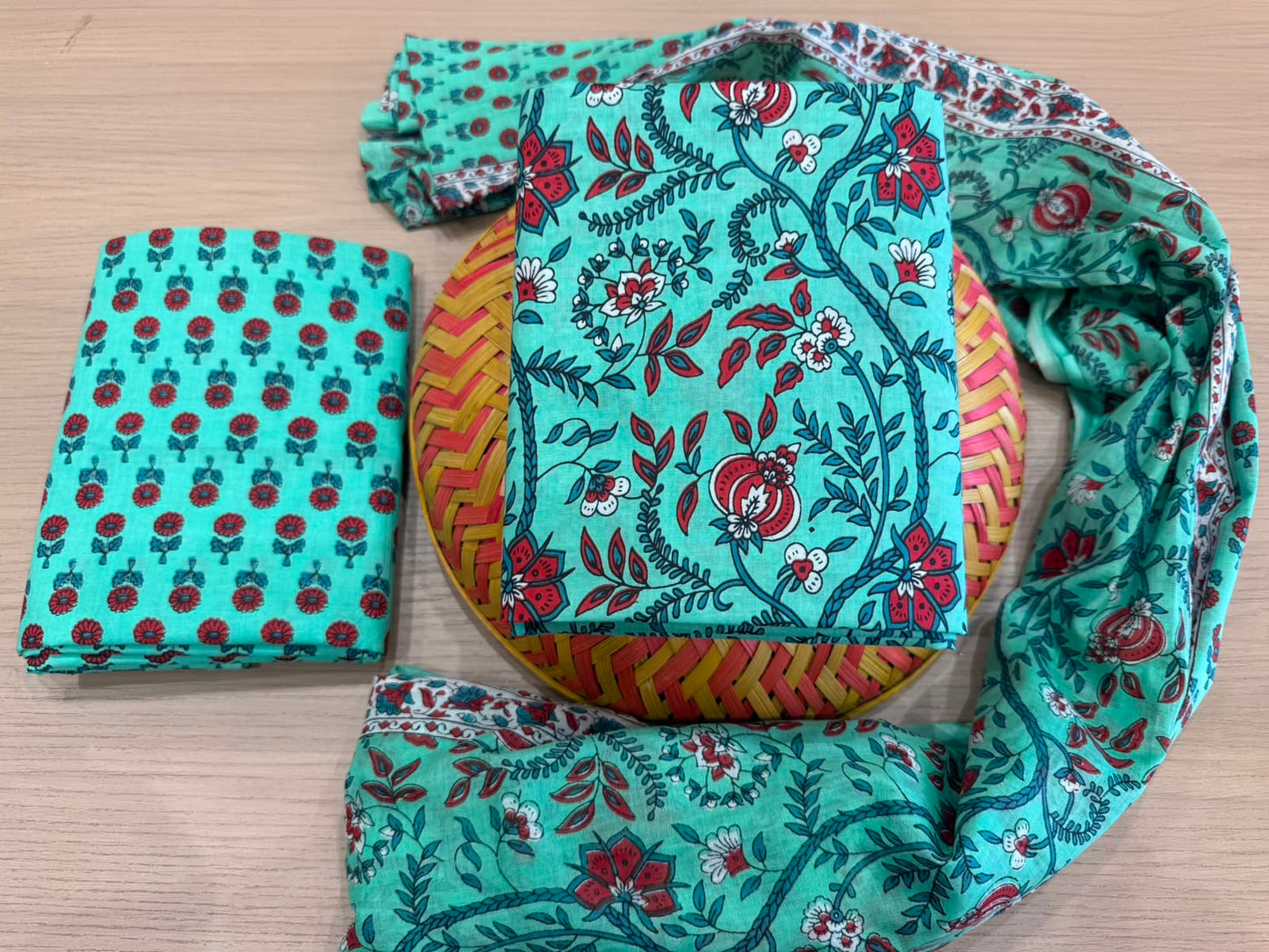 Cotton Suit with Cotton Dupatta