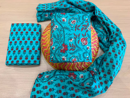 Cotton Suit with Cotton Dupatta