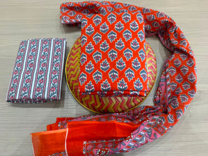 Cotton Suit with Cotton Dupatta