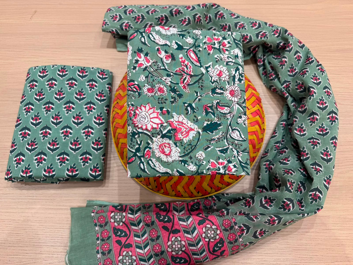 Cotton Suit with Cotton Dupatta