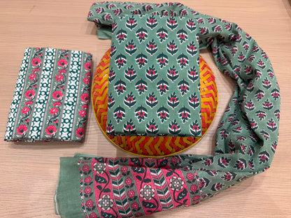 Cotton Suit with Cotton Dupatta