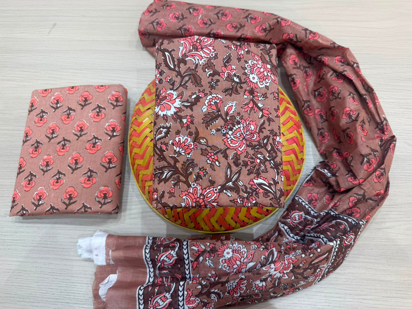 Cotton Suit with Cotton Dupatta