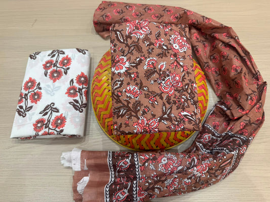 Cotton Suit with Cotton Dupatta