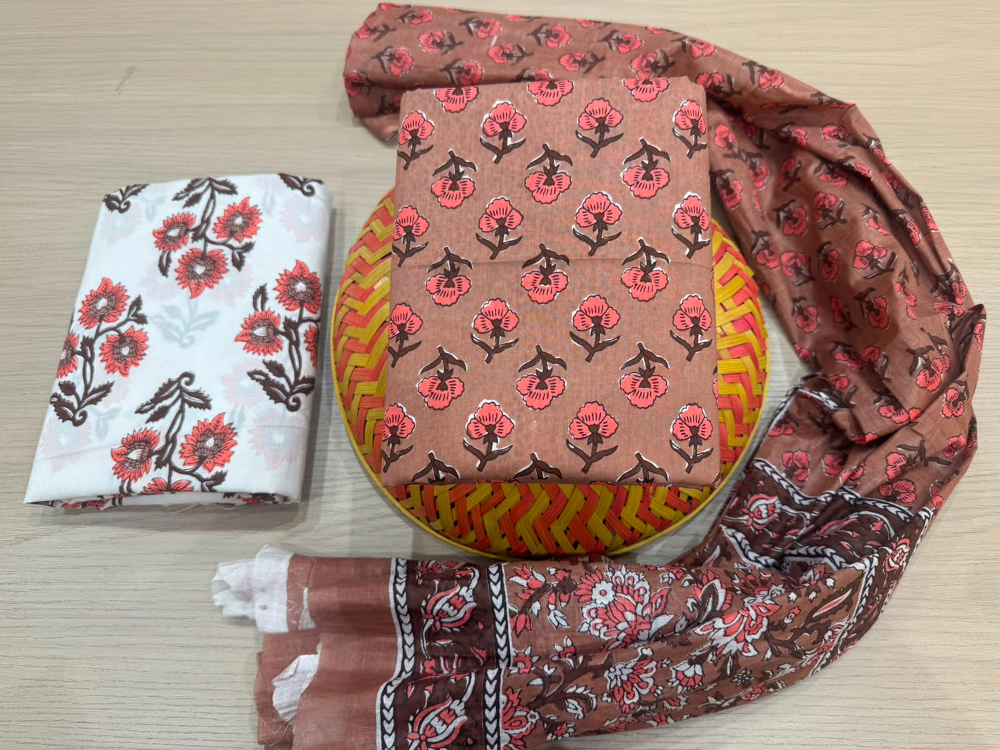 Cotton Suit with Cotton Dupatta