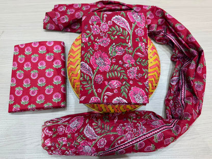 Cotton Suit with Cotton Dupatta