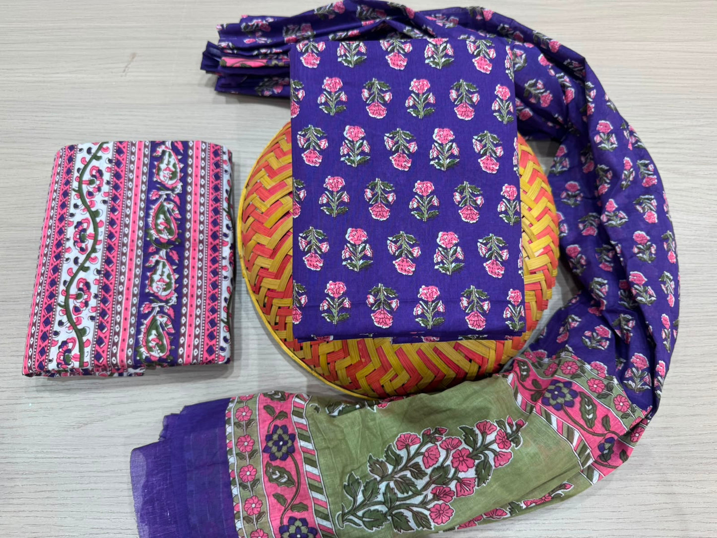 Cotton Suit with Cotton Dupatta