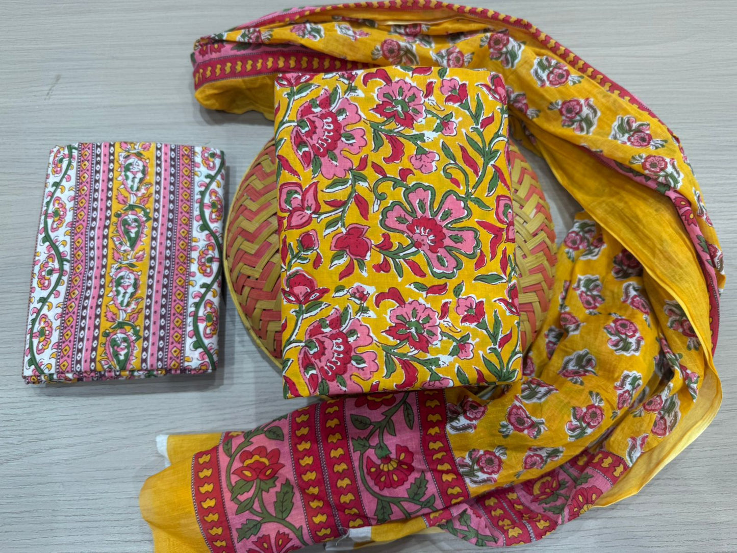Cotton Suit with Cotton Dupatta