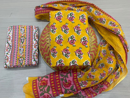 Cotton Suit with Cotton Dupatta