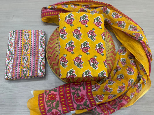 Cotton Suit with Cotton Dupatta