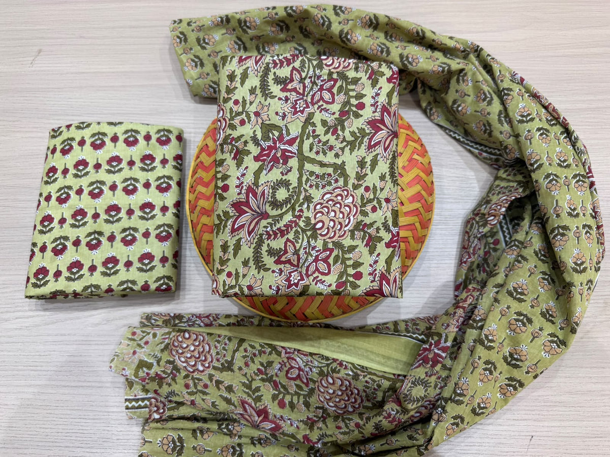 Cotton Suit with Cotton Dupatta