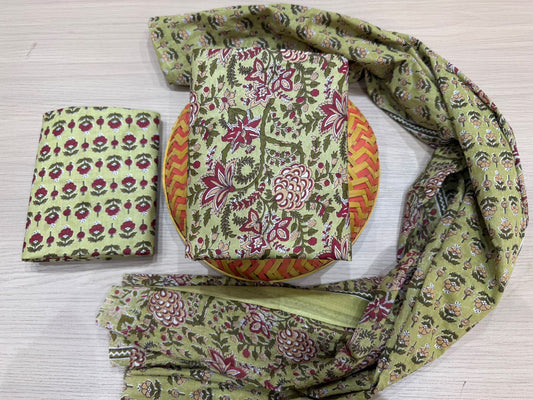 Cotton Suit with Cotton Dupatta
